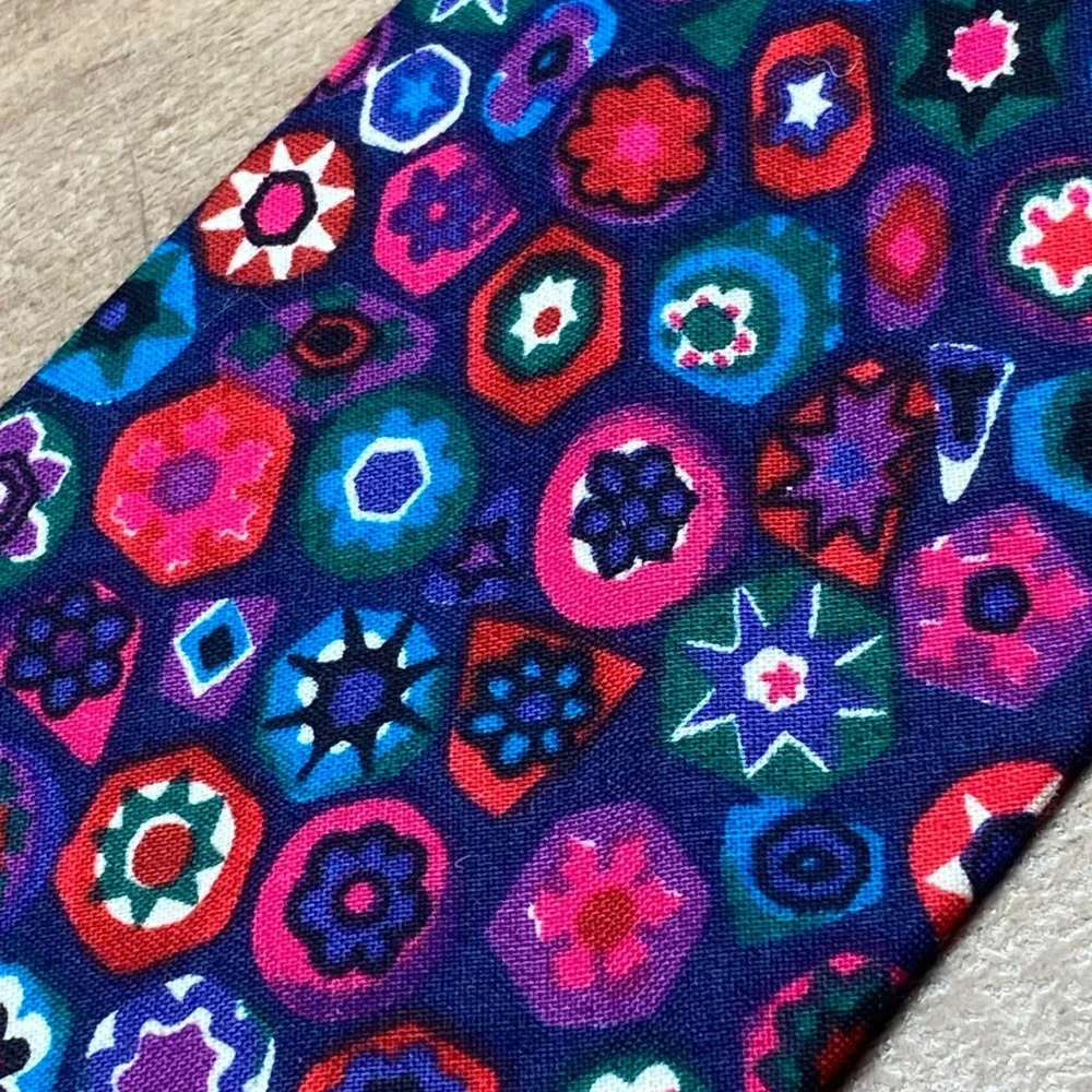 Vintage Rohde Royce Tie Psychadelic‎ Geometric Mens OS Multi USA Retro Statement
